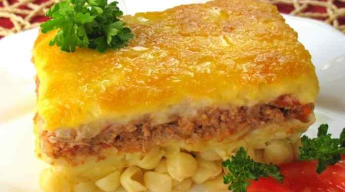Запеканка из макарон с фаршем